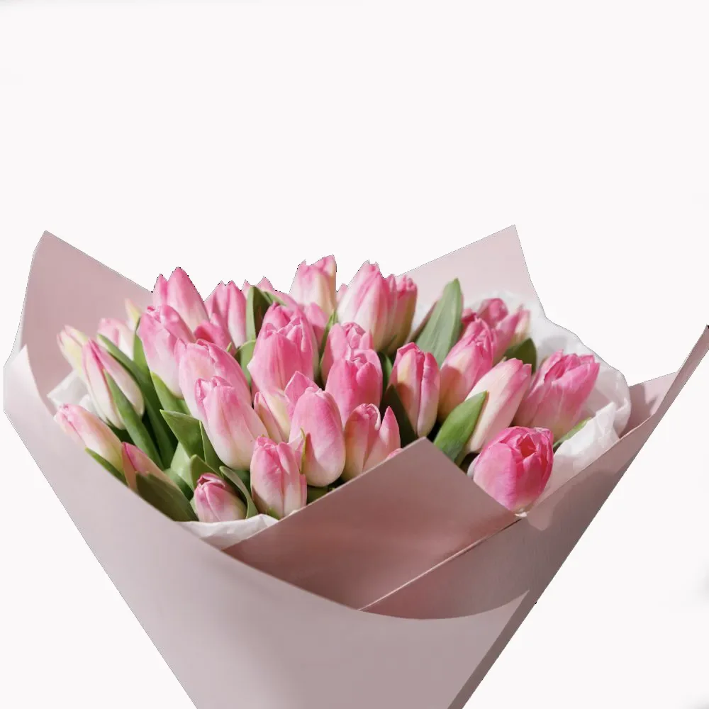 Buchet Generos cu 49 de Lalele Roz – Delicatețe în Stil Clasic